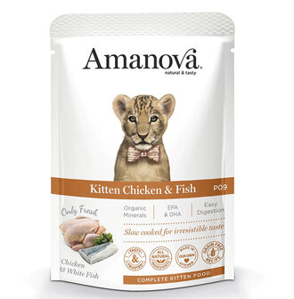 Amanova kattenvoer pouch kitten chicken &amp; fish p09