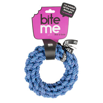 Bite me gevlochten ring blauw 18x18x4 cm