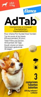 AdTab Kauwtablet Anti Vlooien en teken Hond 5,5-11 kg 3 stuks