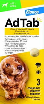 AdTab Kauwtablet Anti Vlooien en teken Hond 11-22 kg 3 stuks