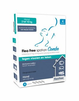 Flea Free Spot-On Combo Hond 4 pip 2-10 Kg