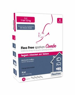 Flea Free Spot-On Combo Kat 1 Tot 12 Kg 4 pip