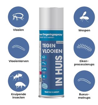 Flea Free Omgevingsspray 400ml vlooien, larven, kruipende insecten, wespen