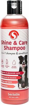 Sectolin Honden Shampoo &amp; Conditioner Shine &amp; Care Parelglans Rozengeur 250ml