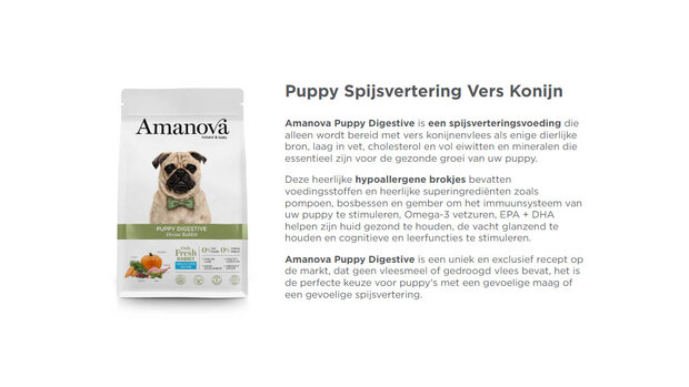 Amanova Puppy Digestive Divine Rabbit 7 kg Graanvrij