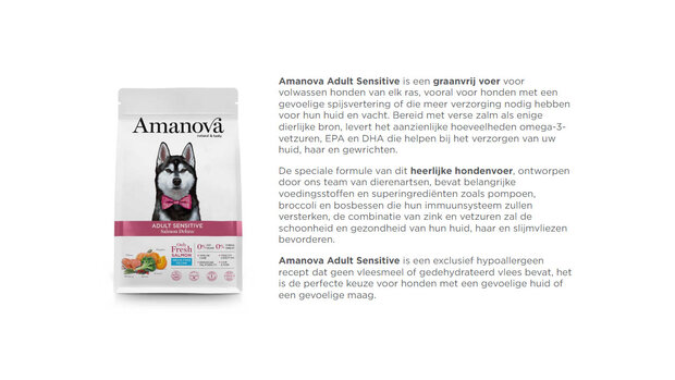 Amanova Adult Sensitive Salmon Deluxe 10 kg Graanvrij