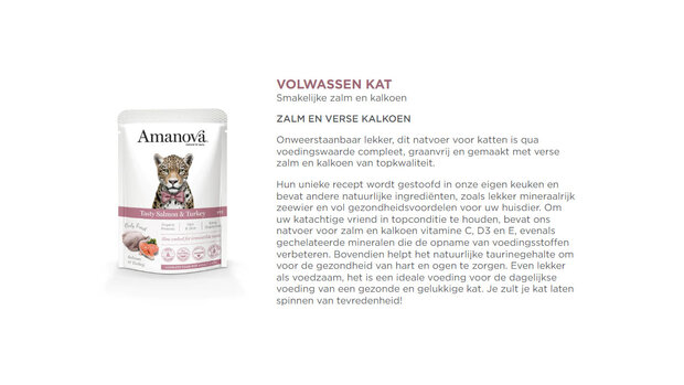 Amanova kattenvoer pouch tasty salmon & turkey P11 Graanvrij