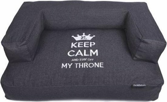 Lex & Max Sofa Keep Calm 100x70x35 cm Zwart hondenmand