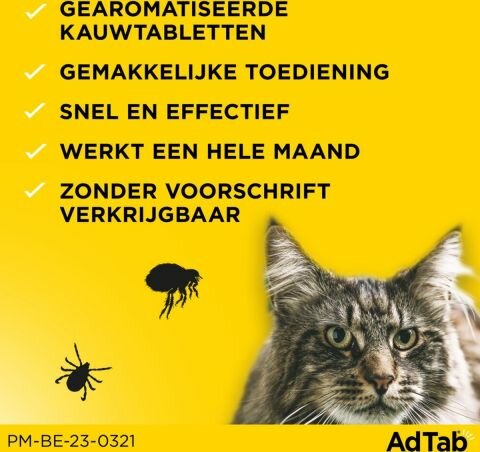 AdTab kauwtabletten kat 2-8 kg Anti vlooien- en tekenmiddel 3 stuks