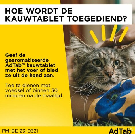 AdTab kauwtabletten kat 2-8 kg Anti vlooien- en tekenmiddel 3 stuks